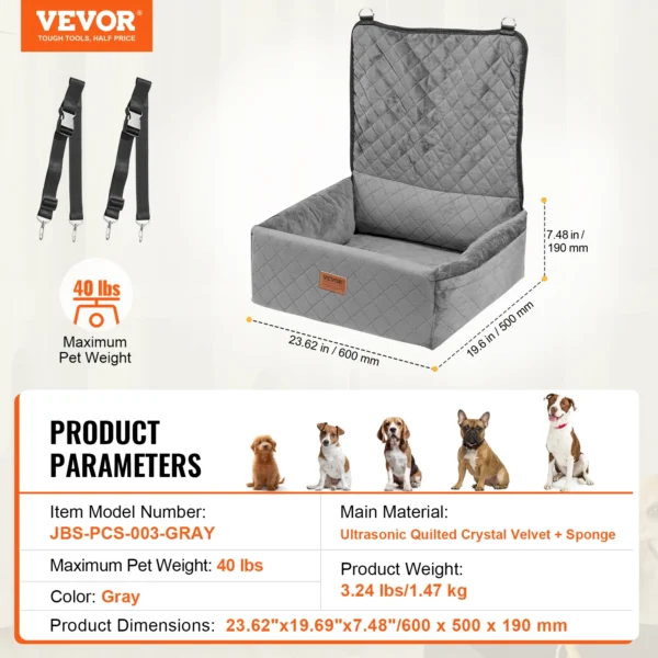 Waterproof Dog Booster Car Seat